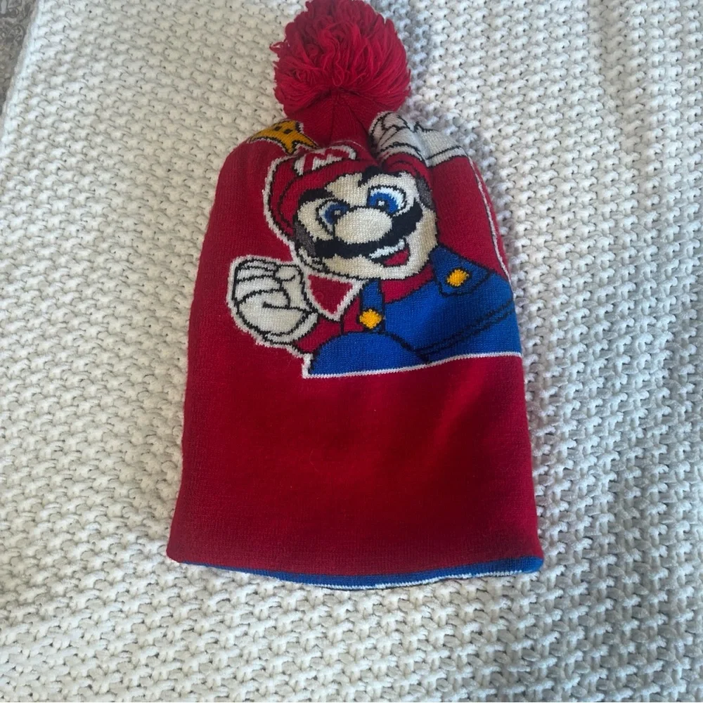 Super Mario Bros Red Knit Beanie One Size